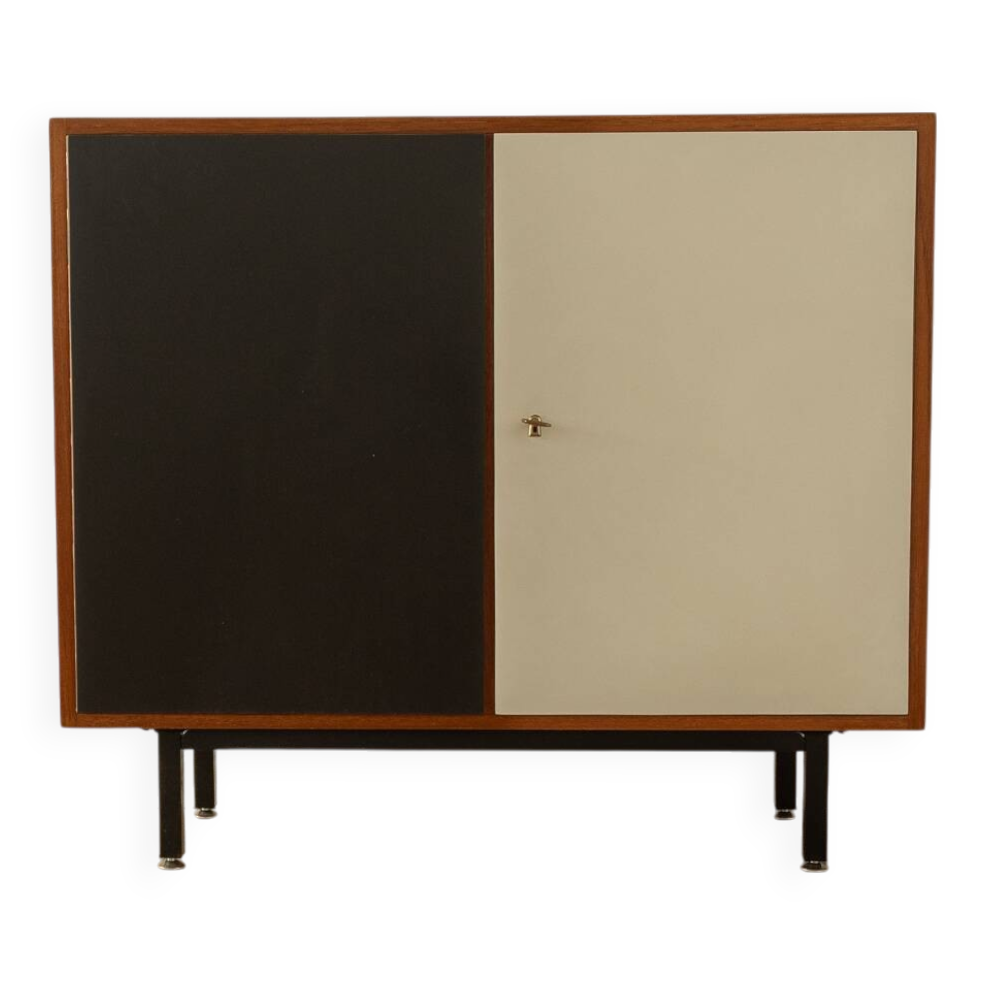 Commode noire et blanche, vintage années 60