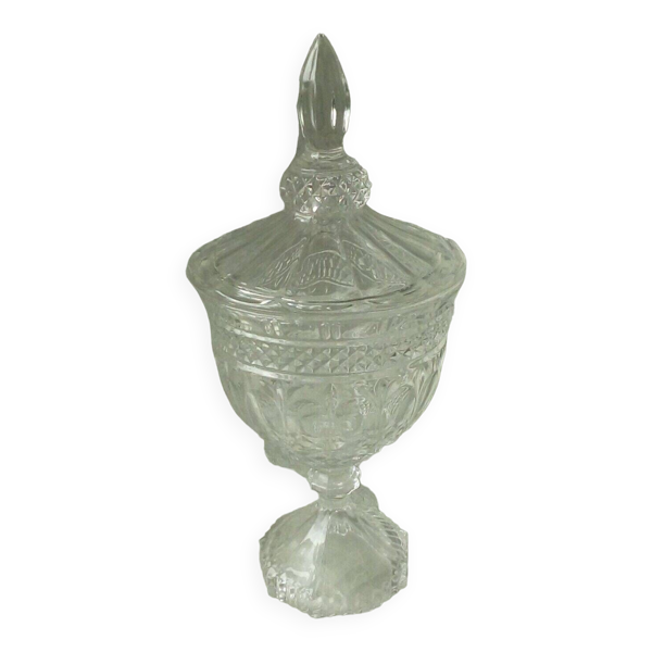 Sucrier bonbonniere en verre taille stle louis philippe - Bon état sur Selency