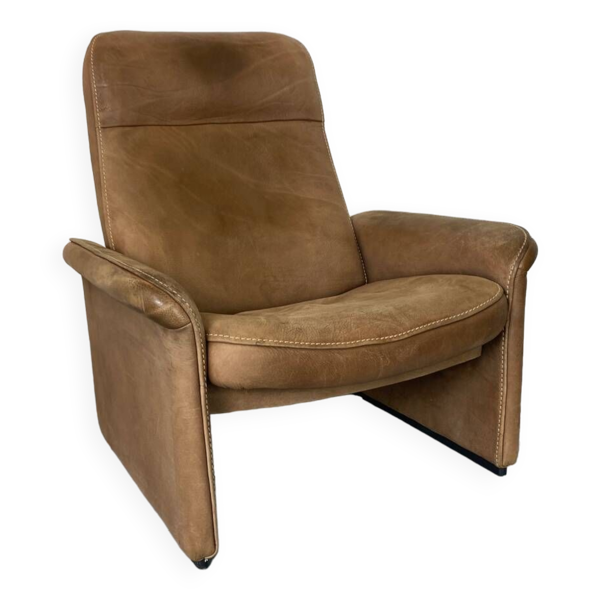 Fauteuil Modèle DS50 Mid-Century Brutaliste Moderniste en Cuir de Sede, 1960s