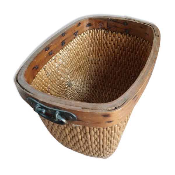 Panière bois et osier - Bon état sur Selency