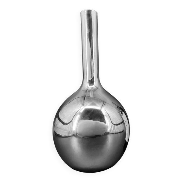 Grand Vase Vintage • Céramique Chromée • XXL • 1970-1980