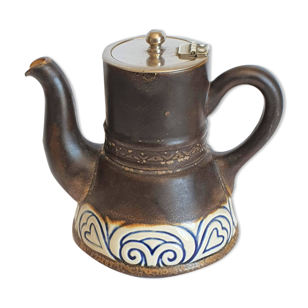 Théière en grès signée HB Quimper - Bon état sur Selency