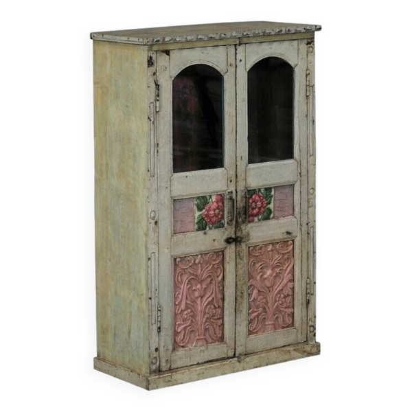 Vitrine armoire buffet vitre bois vieux teck patine d'origine Bon état -  reconditionné disponible sur Selency