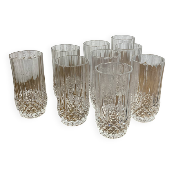 Série de 9 verres en cristal