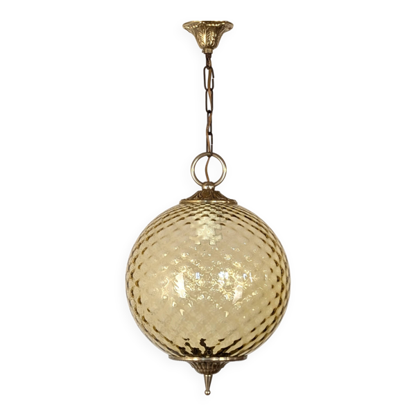 Suspension en verre ambré