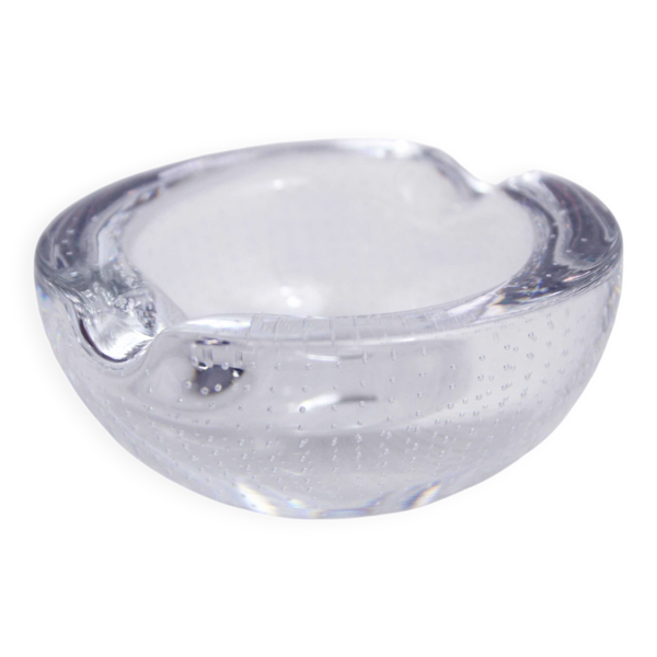 Cendrier en verre bullé