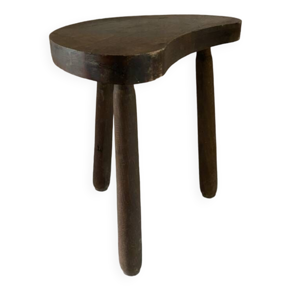 Tabouret de ferme ancien tripode esprit brutaliste - Bon état sur Selency