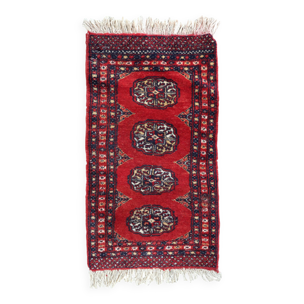 Tapis vintage pakistanais Ersari fait main en laine – 45 x 86 cm – années 1970