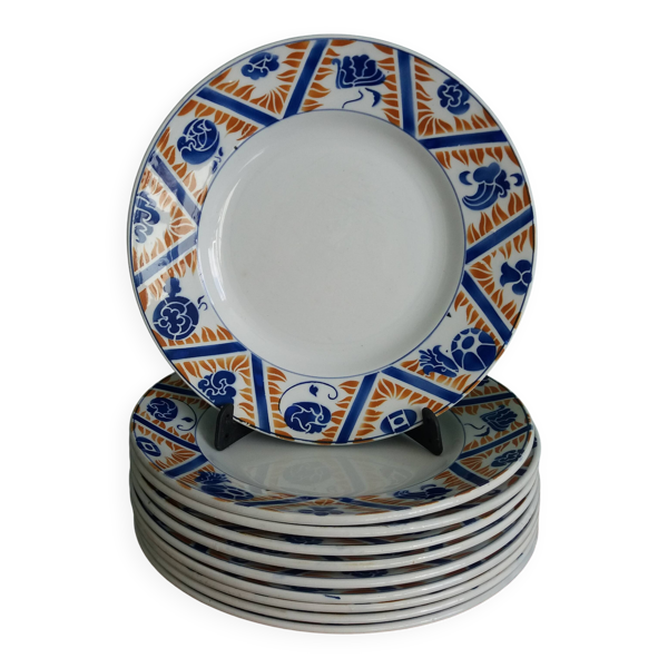 Assiettes plates Moulin des Loups et Hamage, Orchies, Canada, terre de fer