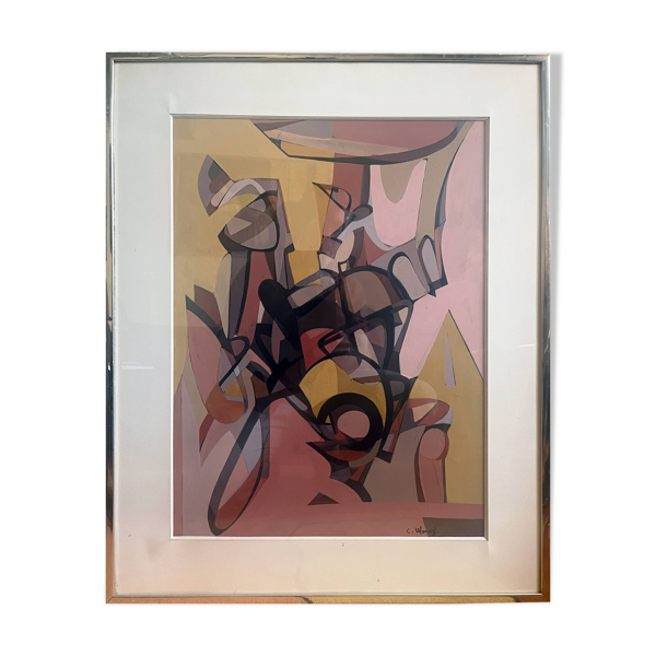 Tableau Abstraction Carlo MARANGIO (né en 1936) - Bon état sur Selency