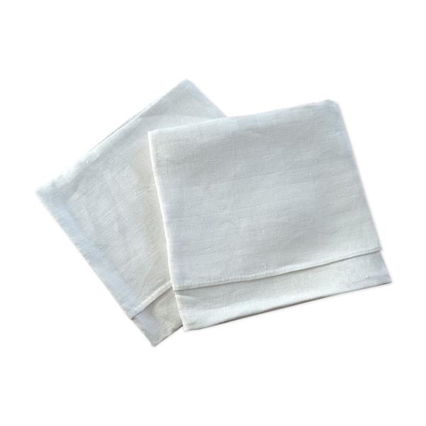 2 serviettes de table monogramme H