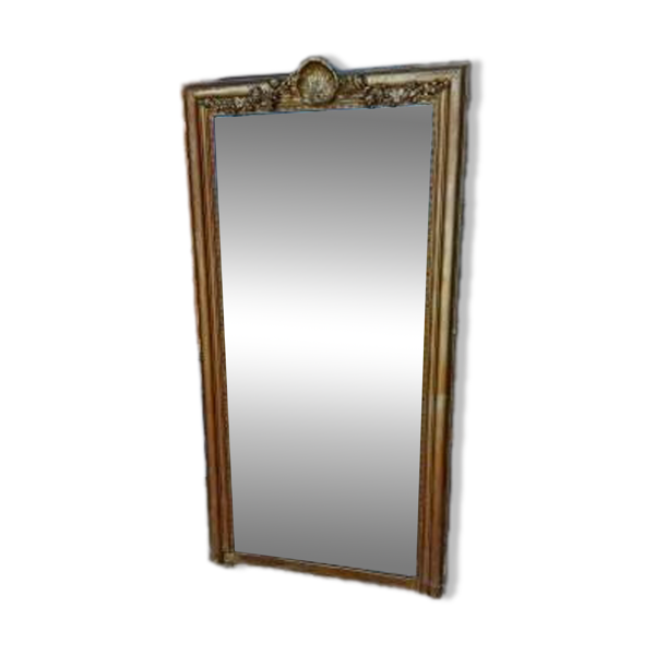 Miroir 19ème bois et stuc doré ''coquille St Jacques