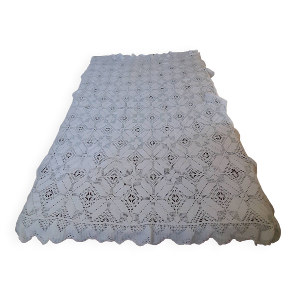 Dessus de lit au crochet - Bon état sur Selency