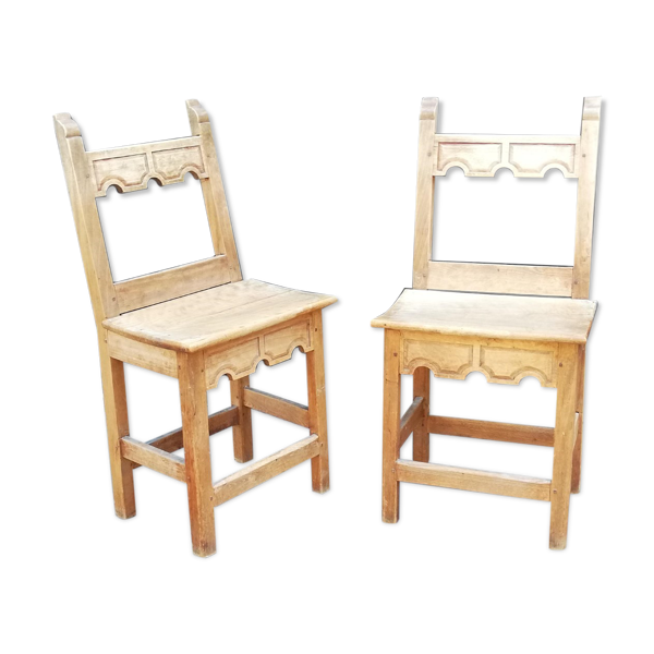 Paire de chaises rustiques vintage