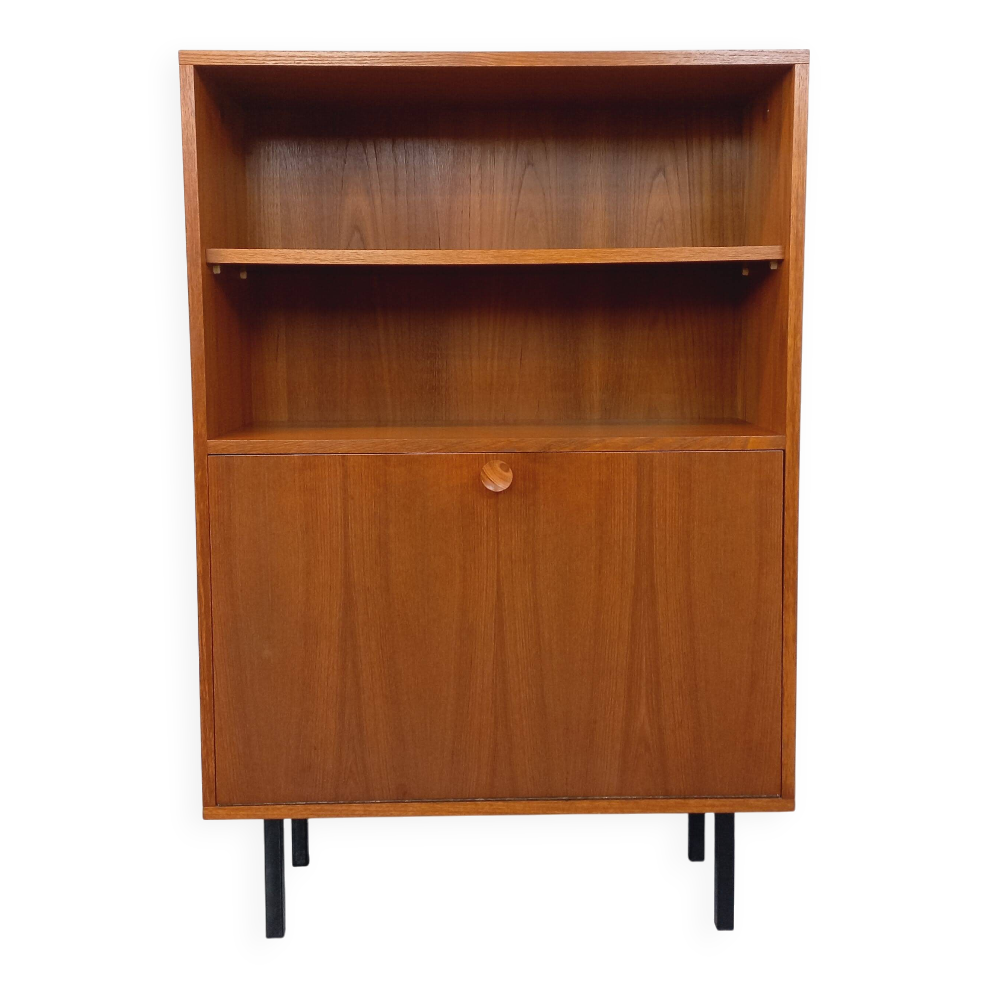 Meuble bibliothèque de rangement vintage style scandinave moderniste teck