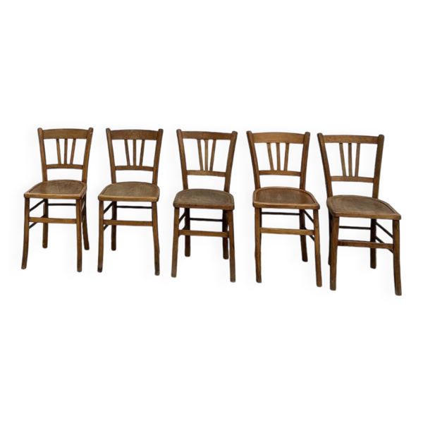 Série de 5 chaises bistrot