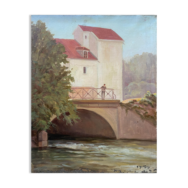 Tableau HST ''Le Pont animé'' par Gaetan Montagney