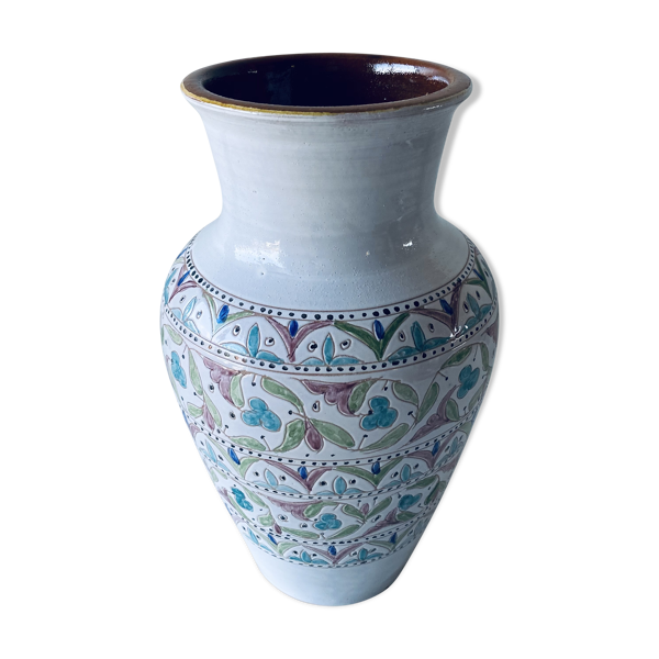 Vase coloré en terre cuite émaillée - Bon état sur Selency