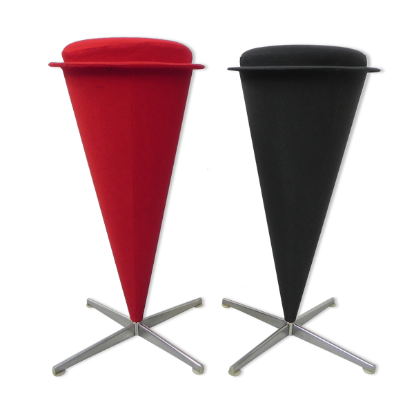 Ensemble de 2 tabourets Verner Panton - Bon état sur Selency