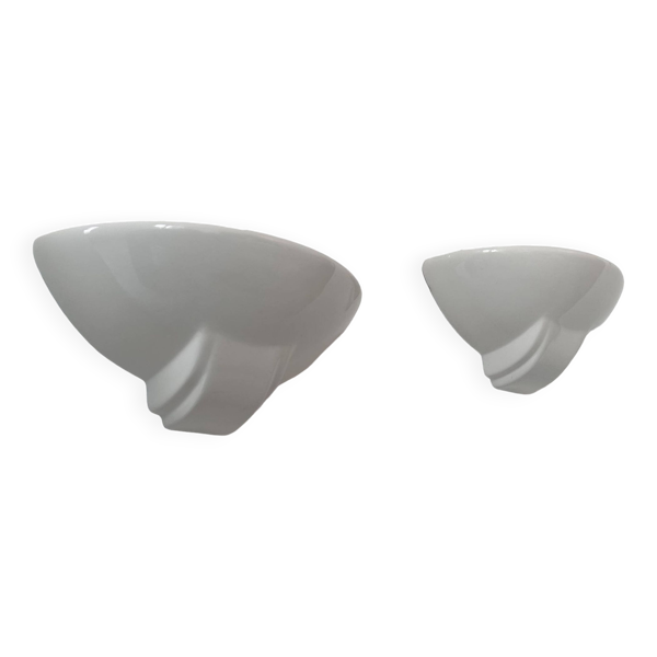 Paire d'appliques en porcelaine blanche, France 1970 Bon état -  reconditionné disponible sur Selency