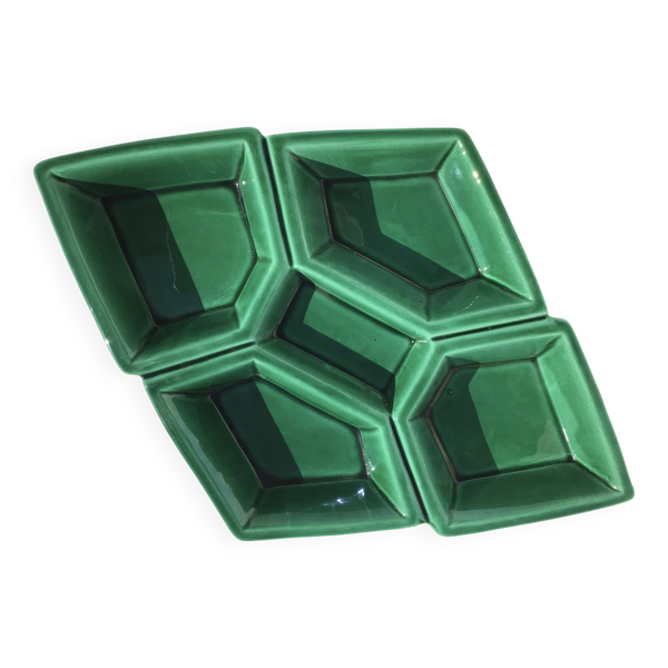 Plat compartimenté losange faïence 60’s