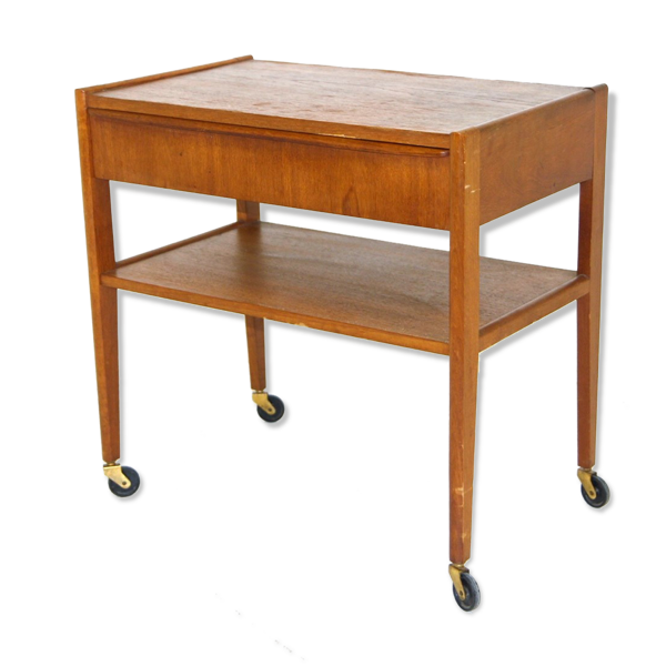 Desserte roulante en teck, Danemark, 1960