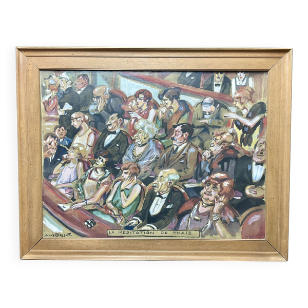 Gouache sur papier Henri Bossut - Bon état sur Selency