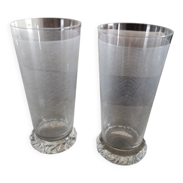 Duo de verres en cristal Daum années 1950 - Bon état sur Selency