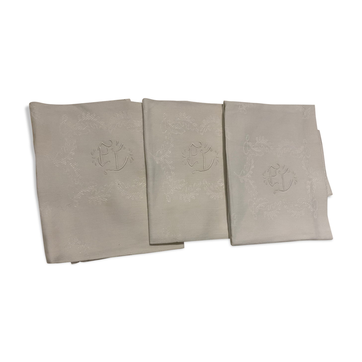 Serviettes PC monogramme - Bon état sur Selency