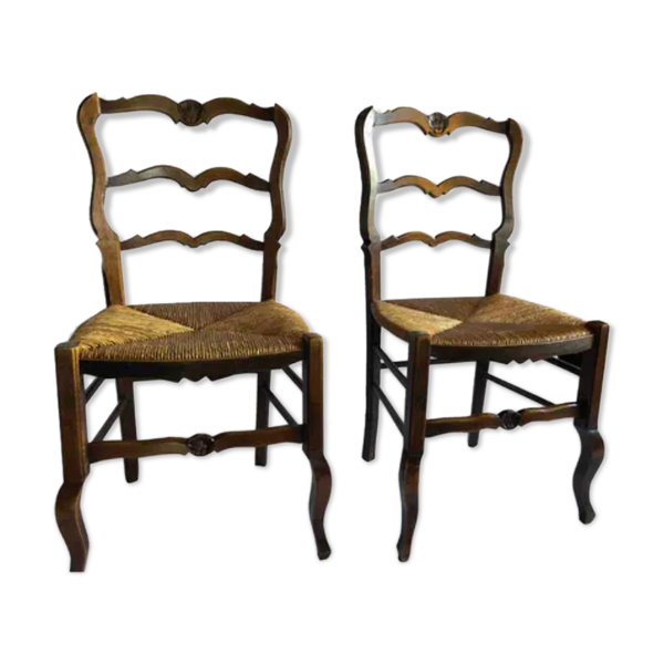 Chaises paillées - Bon état sur Selency