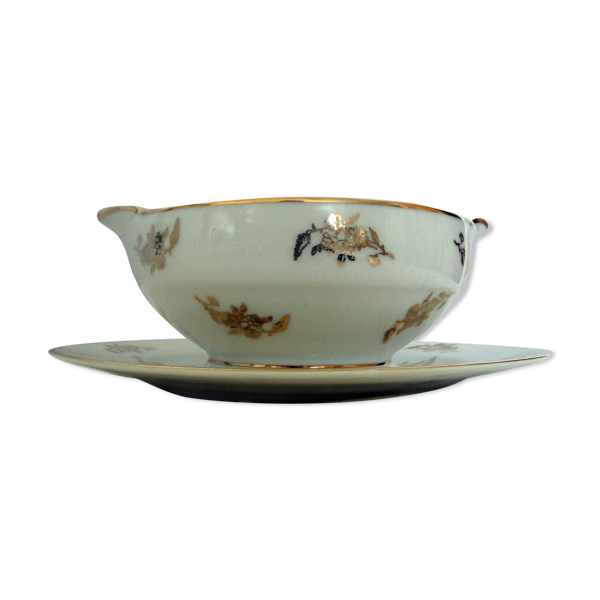 Sauciere ronde porcelaine Limoges signe P. Parry vieille