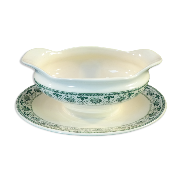Sauciere en faience Boch freres la louviere décor palmette Bon état -  reconditionné (offre indisponible)