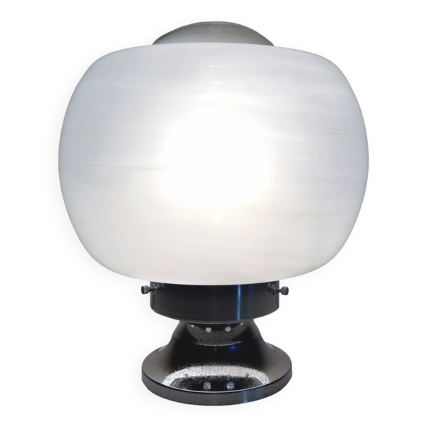 Lampe de Table Vintage • Acier & Verre • Murano • Space Age • 1970 - Bon état sur Selency