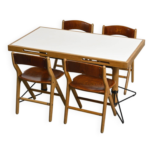 Ensemble de repas par Marc Held pour Bessière, IBM Montpellier 1983