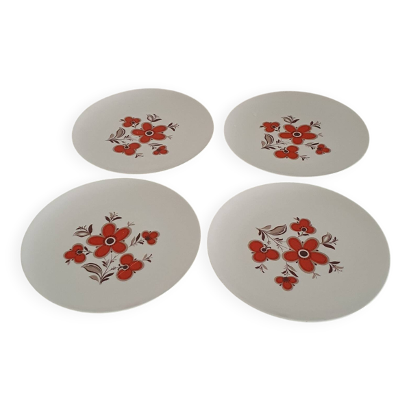 Lot de 4 assiettes plates- Faïencerie Arzberg 1960/70