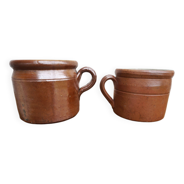 Ensemble de deux pots en grès vintage - Bon état sur Selency