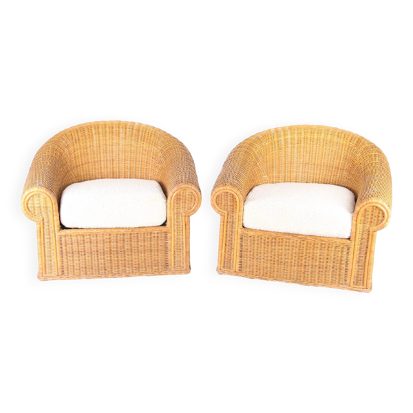 Paire de grosses bergères en osier