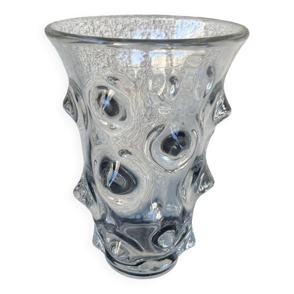 Vase en verre transparent, années 70