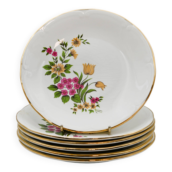 Assiettes Gien décor floral