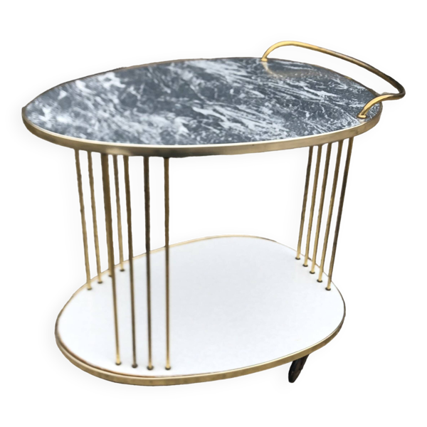 Desserte sur roulettes, chariot Formica années 60