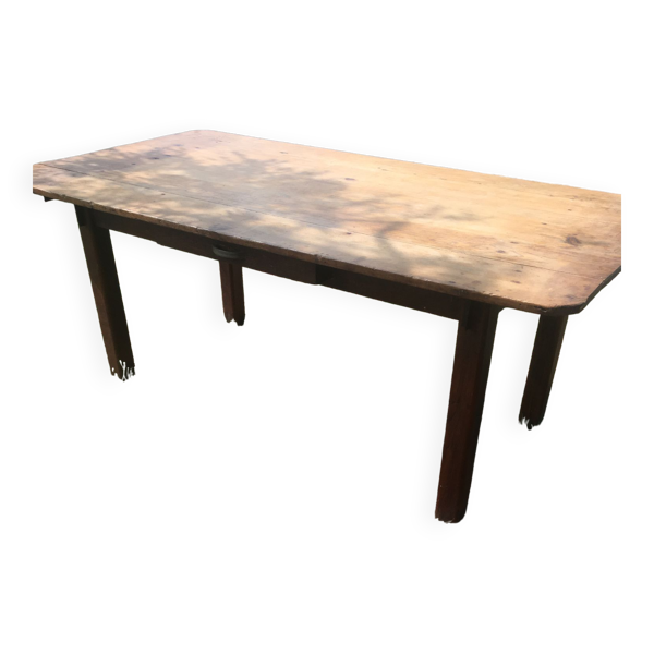 Table de ferme en chêne à un seul tiroir 185/96- 74 h - Bon état sur Selency