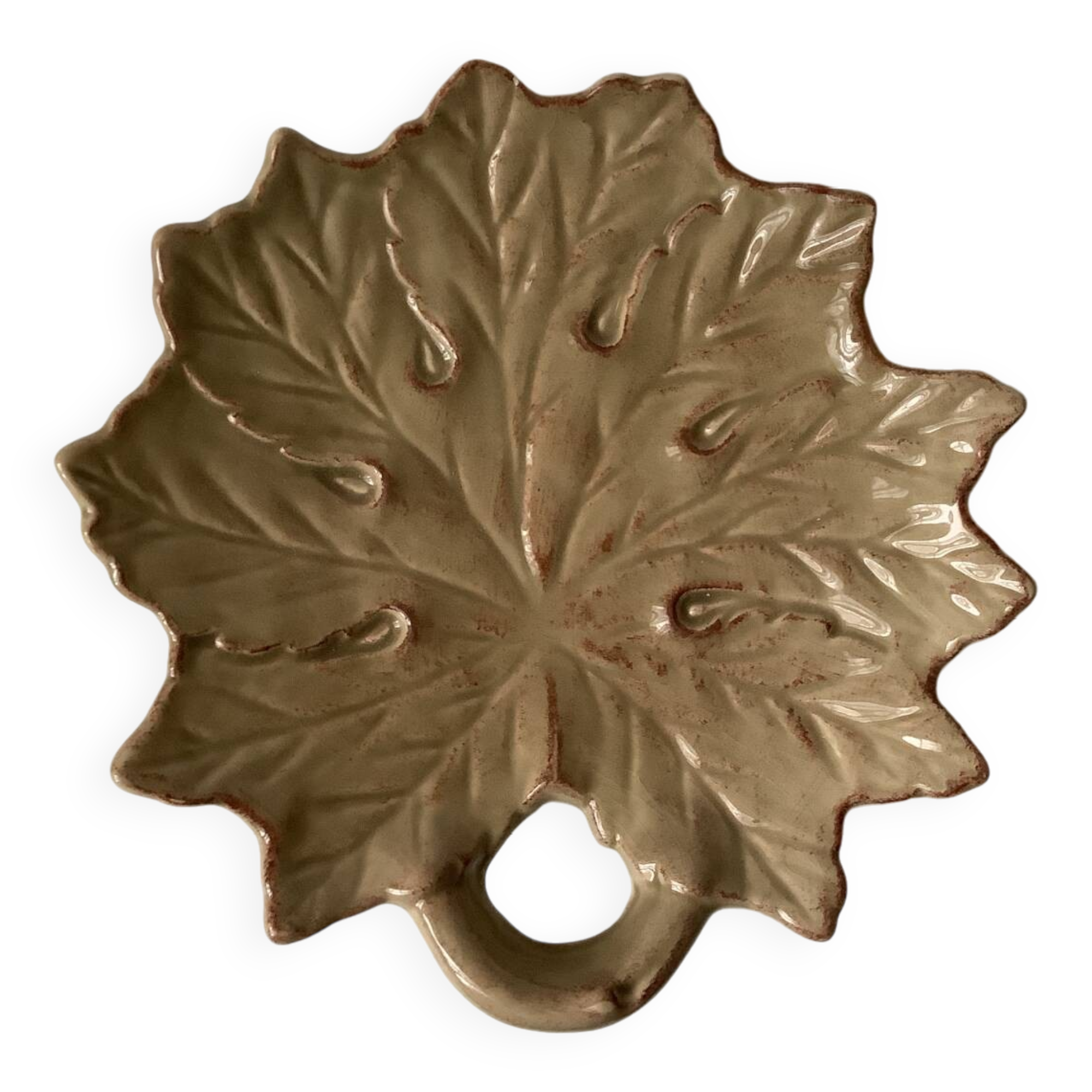 Vide-poches feuille céramique