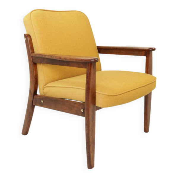 Fauteuil vintage style scandinave jaune rétro velvet 1960 Bon état -  reconditionné disponible sur Selency