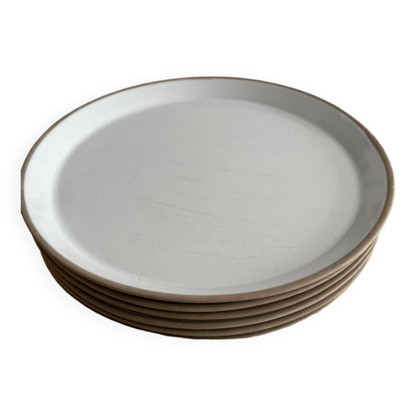 Lot de 6 assiettes en grès - Bon état sur Selency
