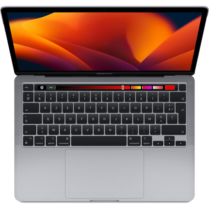 MacBook Pro 13 2022  Azerty M2 (8 cœurs CPU / 10 cœurs GPU) 512 Go SSD 8 Go  Gris - Apple Reconditionné en France - État Parfait - Garanti 2 ans