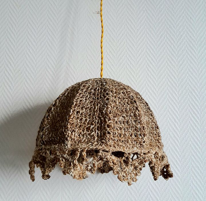 Suspension vintage en crochet 1970